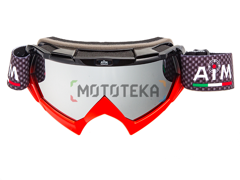 Мотоочки кроссовые AiM (Аим) (PRO) 157-500 Black-Red Glossy
