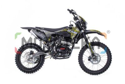 Мотоцикл кроссовый / эндуро BSE (БСЕ) Z1 150e 19/16 Zebra Yellow 2.0 (ЧЕРНЫЙ ПЛАСТИК, защита рук, USB зарядка)